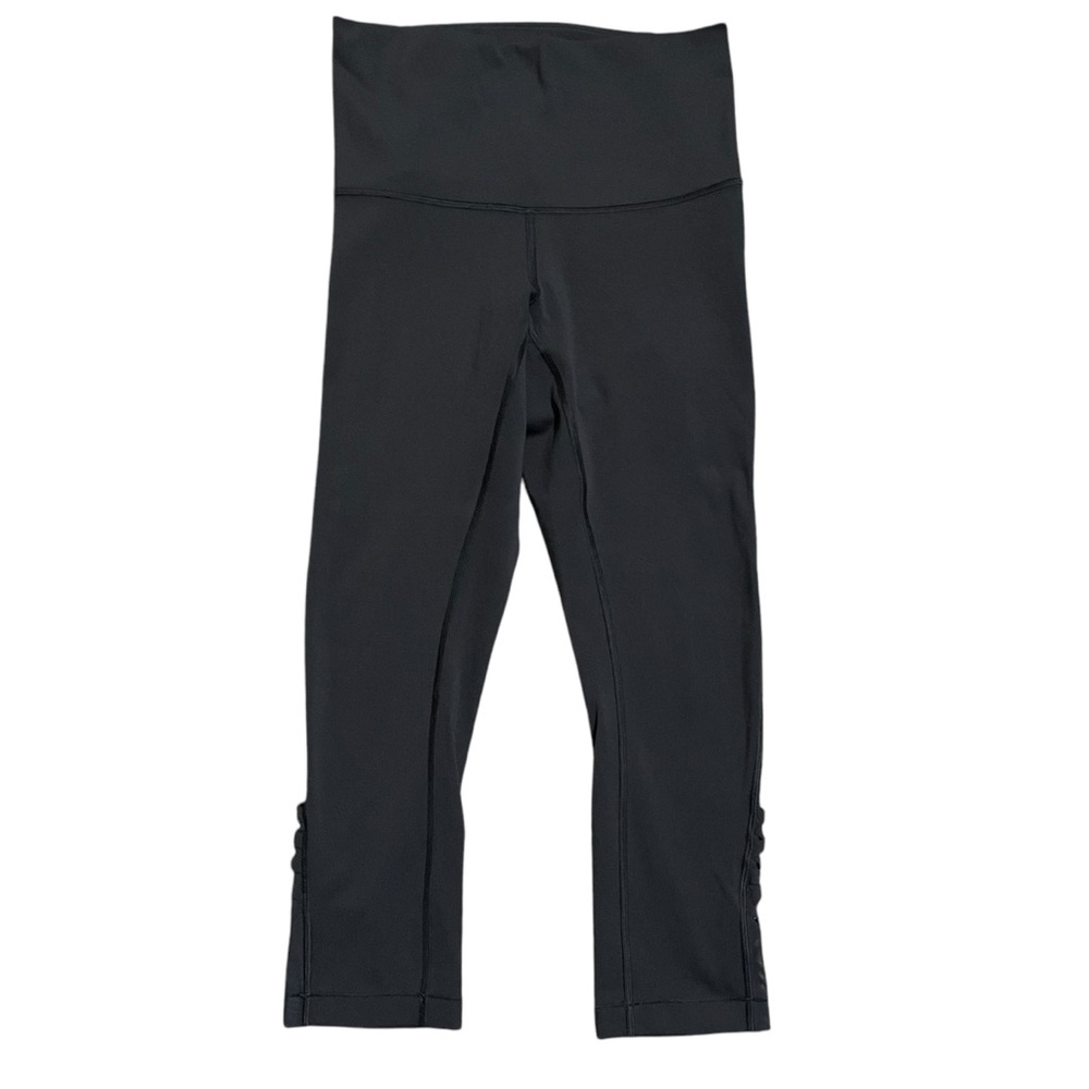 Lululemon Black Crop Ankle Lace Up Leggings 21”